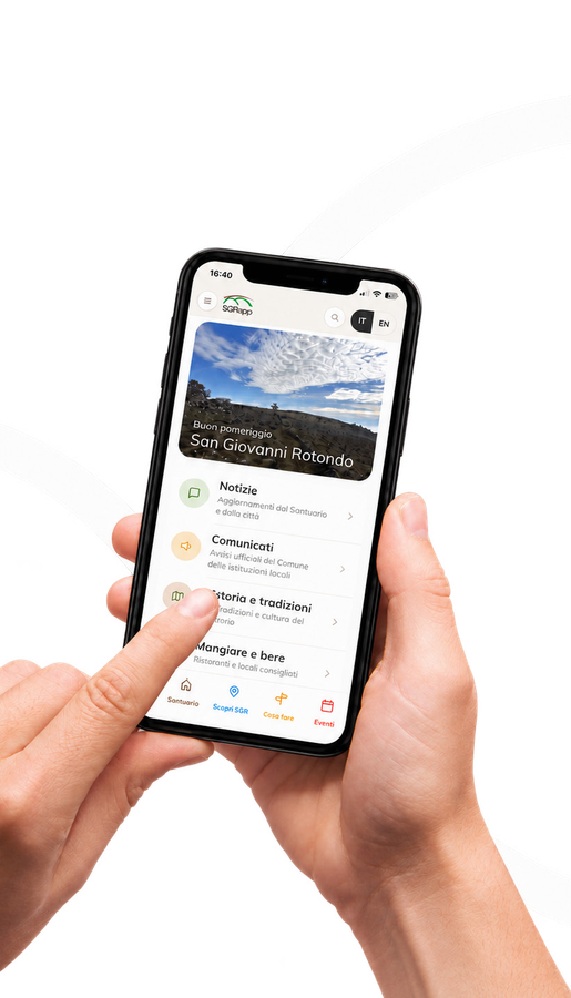 SGRapp aperta su uno smartphone